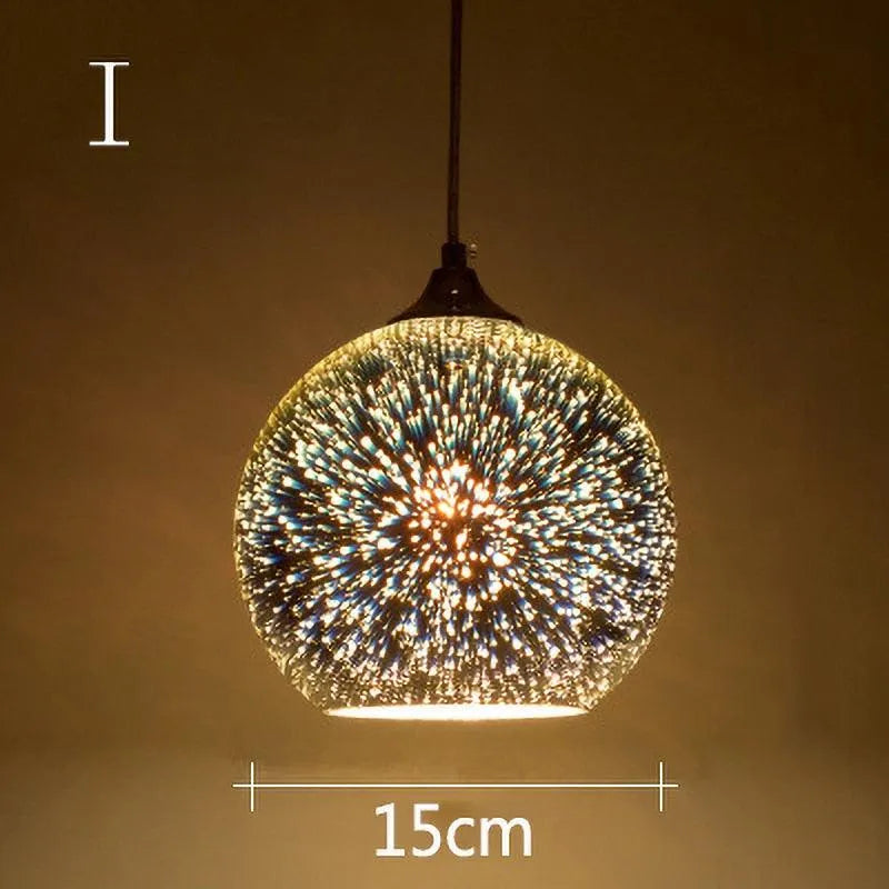 3D Fireworks Glass Pendant. - BH Home Store