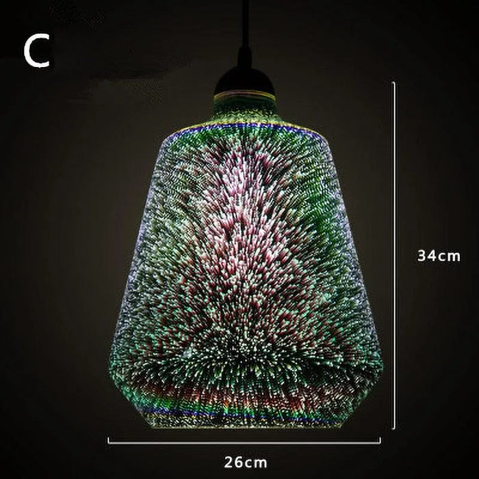 3D Fireworks Glass Pendant. - C
