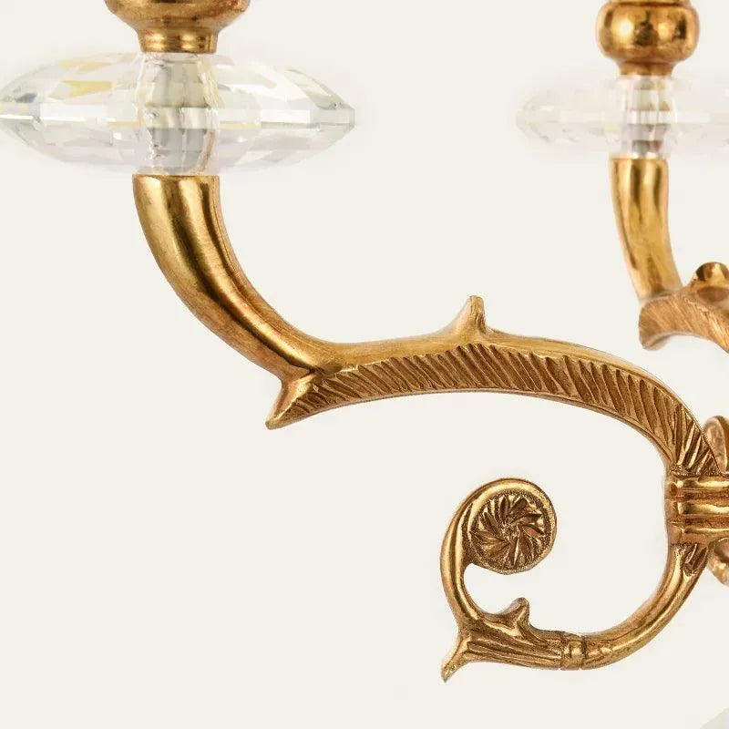 Vintage French Villa-Inspired Copper Table Lamp with Exquisite Crystal Decoration. - BH Home Store