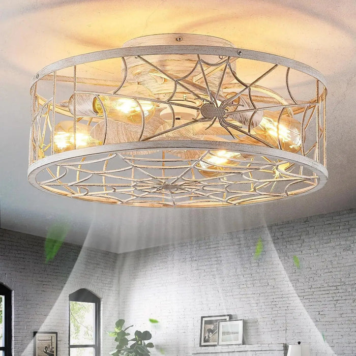 White Flush Mount Ceiling Fan. - 220V