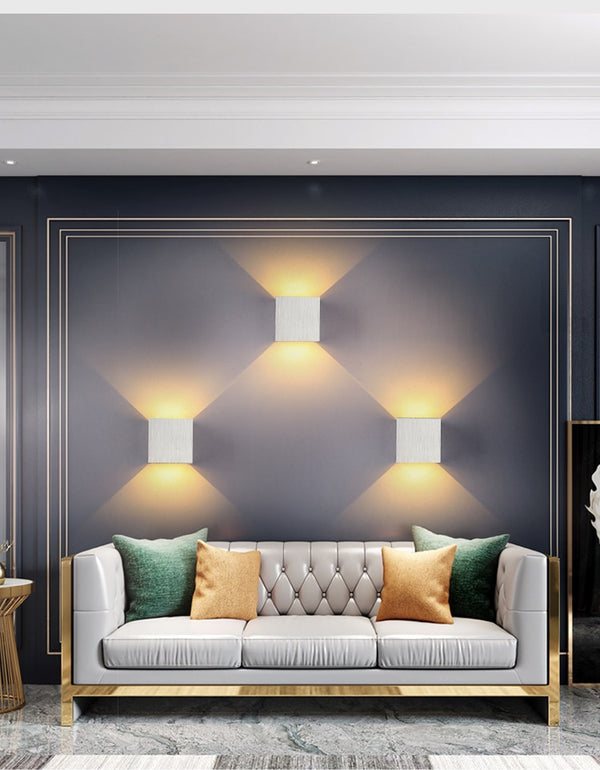 Opulent Dual-Tone Wall Sconces: 6W LED, Up/Down Illumination, Luxe Bedroom Ambiance. - BH Home Store