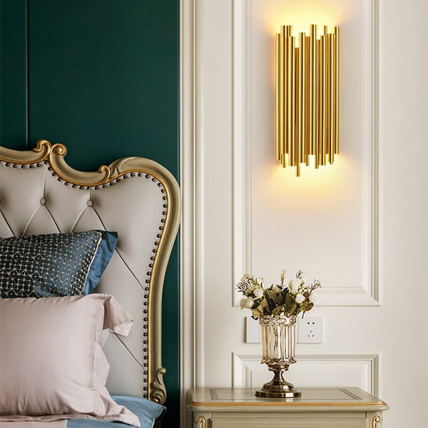 Refined Modern Bedroom Wall Lamp, Golden Crystal Design for Sophisticated Indoor Lighting. - BH Home Store